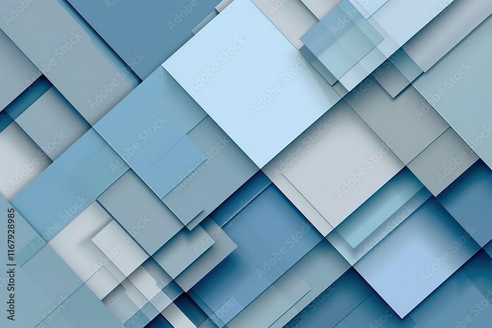 Abstract geometric design with overlapping squares in shades of blue. Modern and clean aesthetic. Abstract geometric design with overlapping squares in shades of blue. Modern and clean aesthetic.