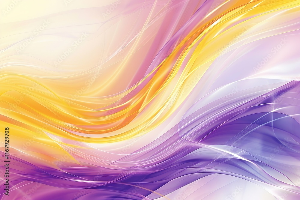 Obraz premium Abstract swirling colors, vibrant yellow and purple hues create a dynamic, flowing design.