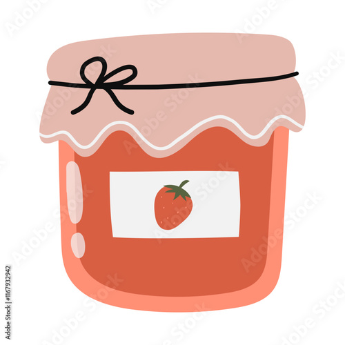 Strawberry jam vector illustration