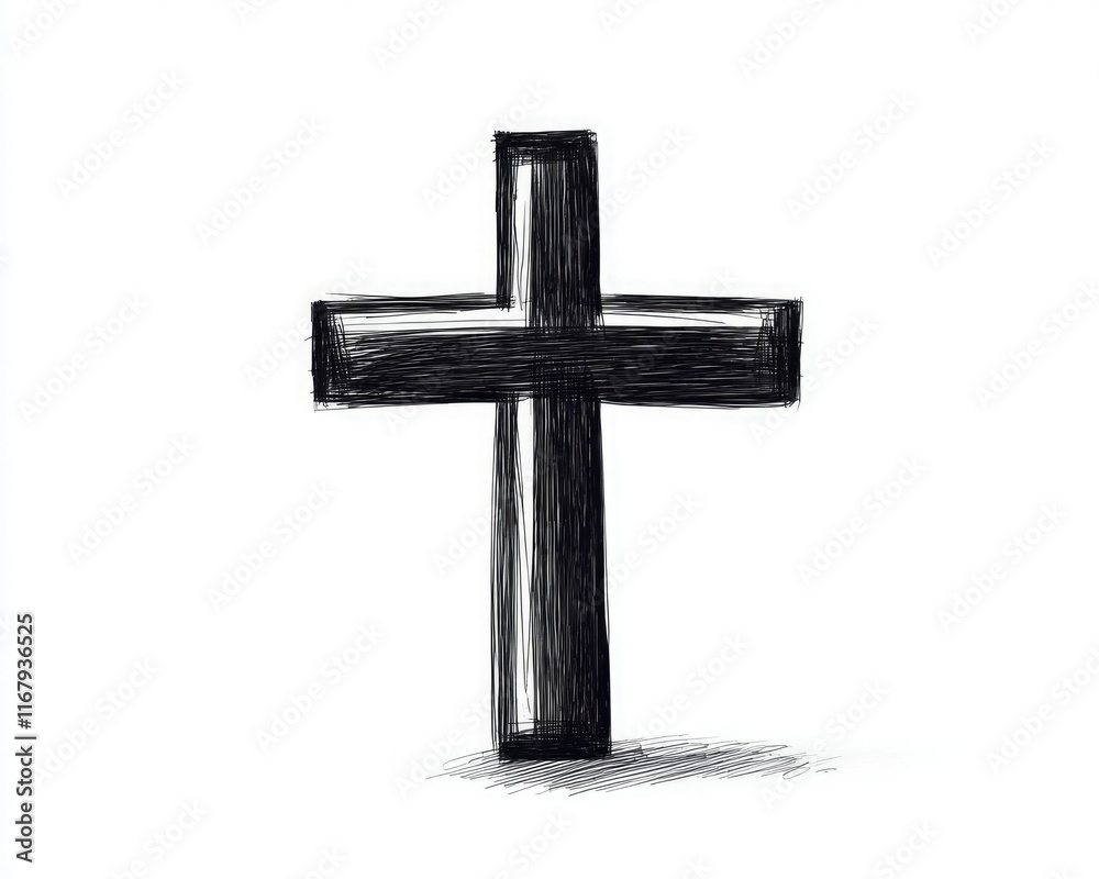 A simple illustration of a black cross, symbolizing faith, spirituality, and religious beliefs. A simple illustration of a black cross, symbolizing faith, spirituality, and religious beliefs.