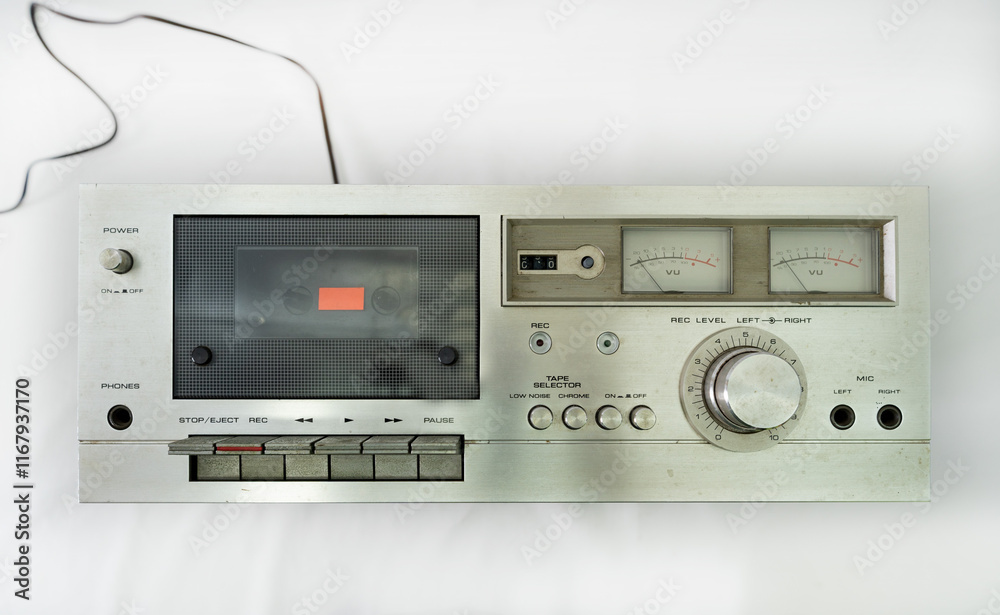 Fototapeta premium Professional Equipment Tape Deck for Cassette Tape with Multiple Controls
