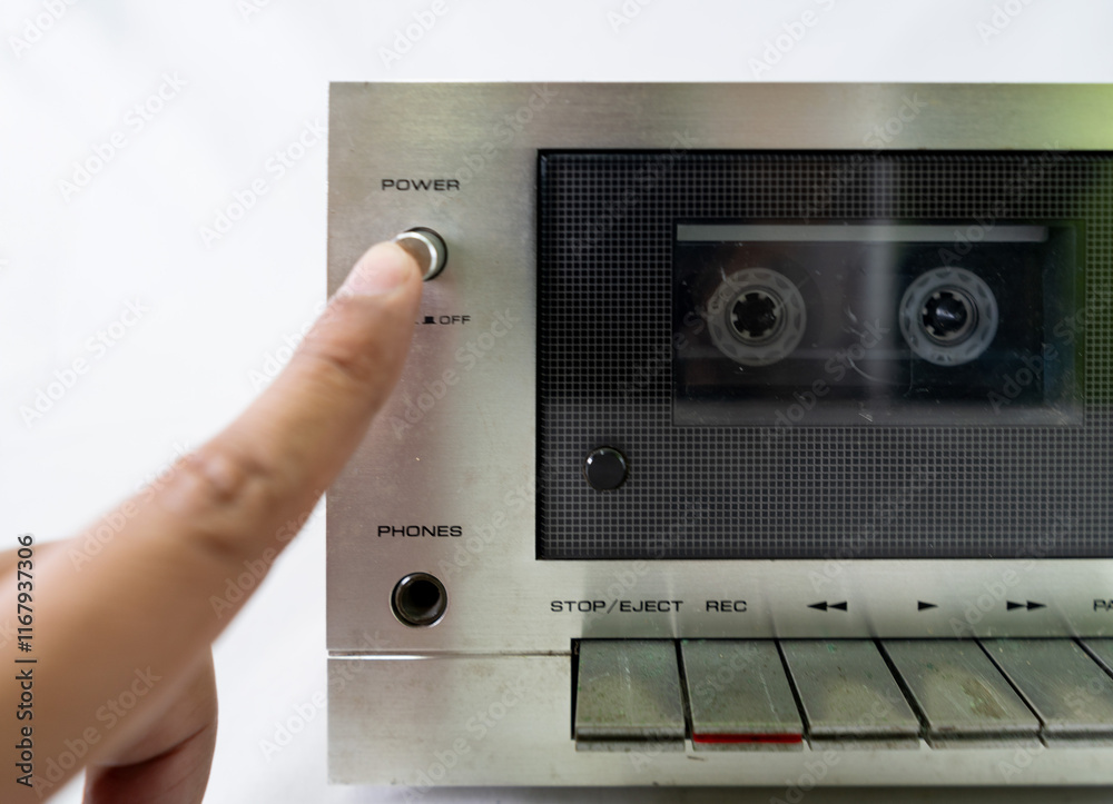 Obraz premium Professional Equipment Tape Deck for Cassette Tape with Multiple Controls