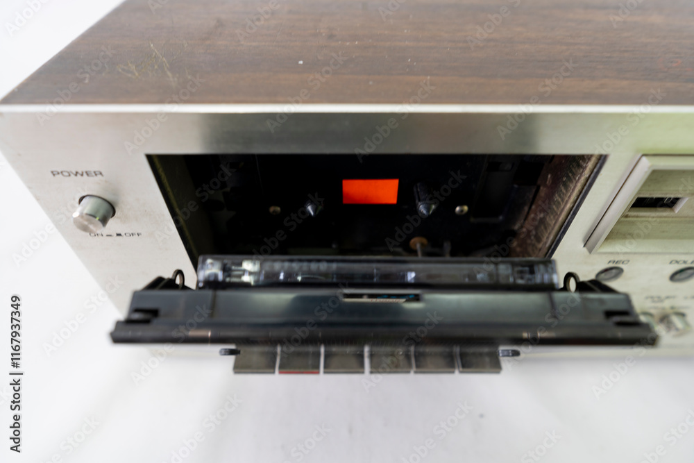 Obraz premium Professional Equipment Tape Deck for Cassette Tape with Multiple Controls