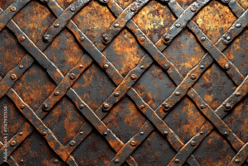 Rusty Metal Texture with Crosshatch Design and Industrial Feel Rusty Metal Texture with Crosshatch Design and Industrial Feel