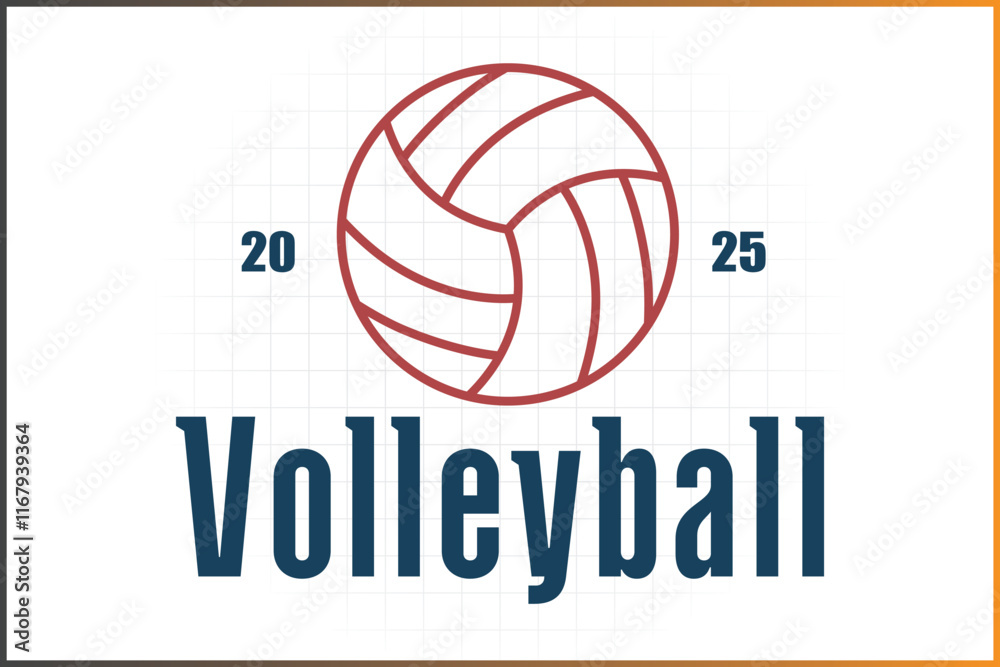 Fototapeta premium Volleyball Logo Template Custom Sports Monogram