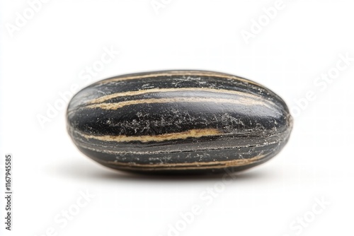 Wallpaper Mural Detailed Close-up of a Single Black and Gray Striped Seed on White Background Torontodigital.ca