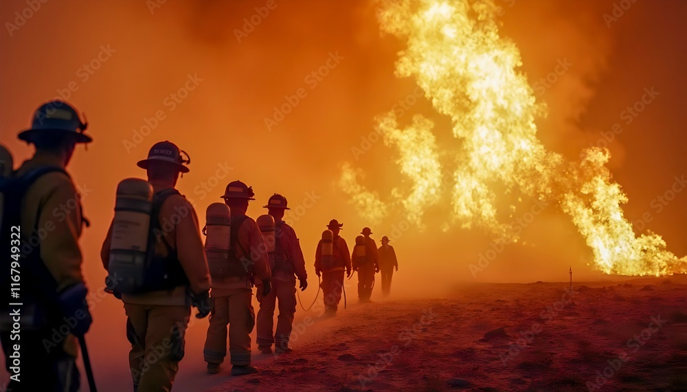 Firefighters Approaching Inferno Firefighters Approaching Inferno