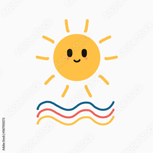 cute sun design vector element