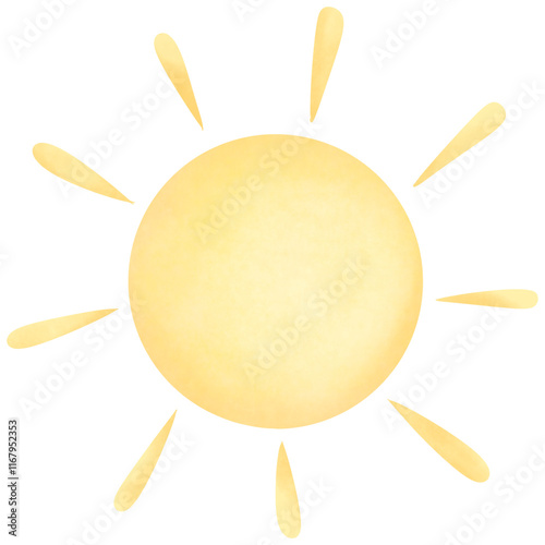Yellow watercolor sun 