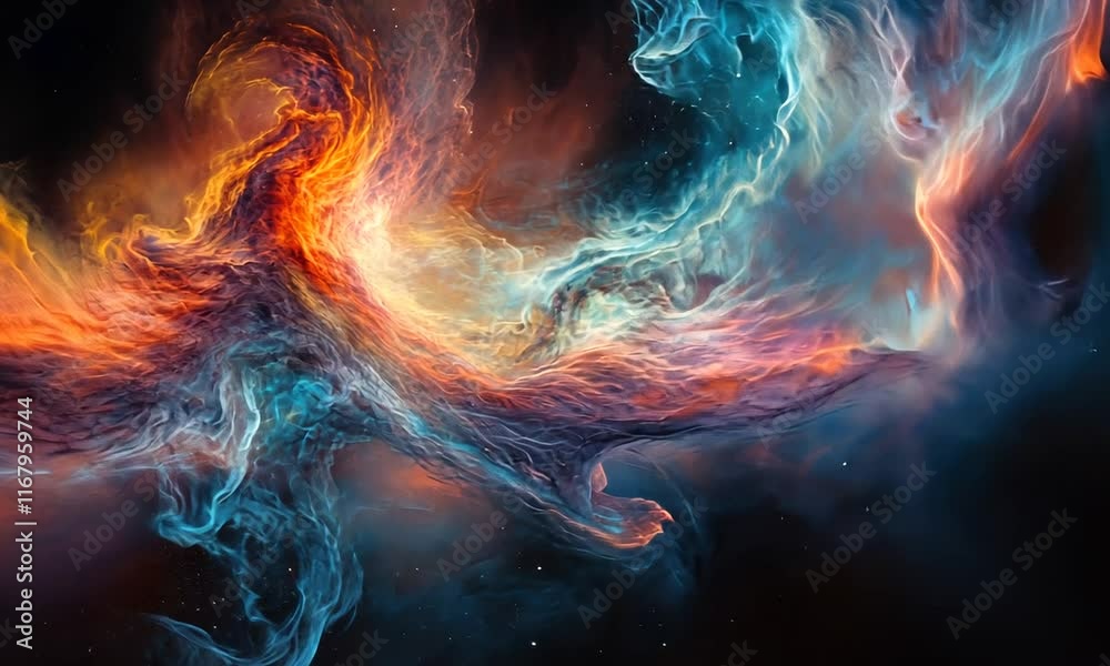 Cosmic Nebula Abstract Art Fiery Celestial Cloudscape Digital Painting of a Galaxy Cosmic Nebula Abstract Art Fiery Celestial Cloudscape Digital Painting of a Galaxy