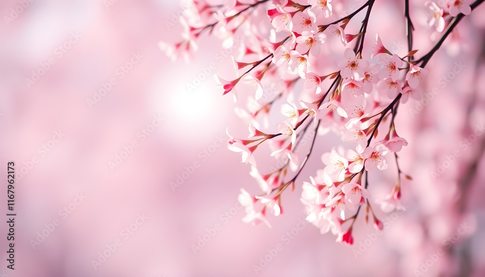 A serene cherry blossom background featuring delicate pink petals cascading gently, set against a soft and dreamy gradient A serene cherry blossom background featuring delicate pink petals cascading gently, set against a soft and dreamy gradient