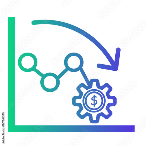 depreciation Line Gradient Icon