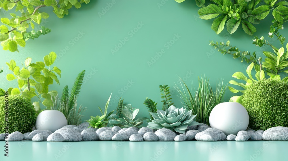 Obraz premium Natural conservation board flat design side view resources theme 3D render complementary color scheme