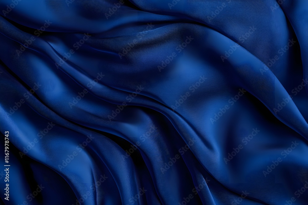 Fototapeta premium Flowing Blue Fabric Texture Background