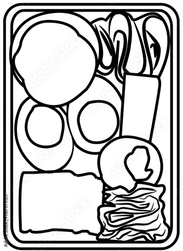 Food meal prep coloring page