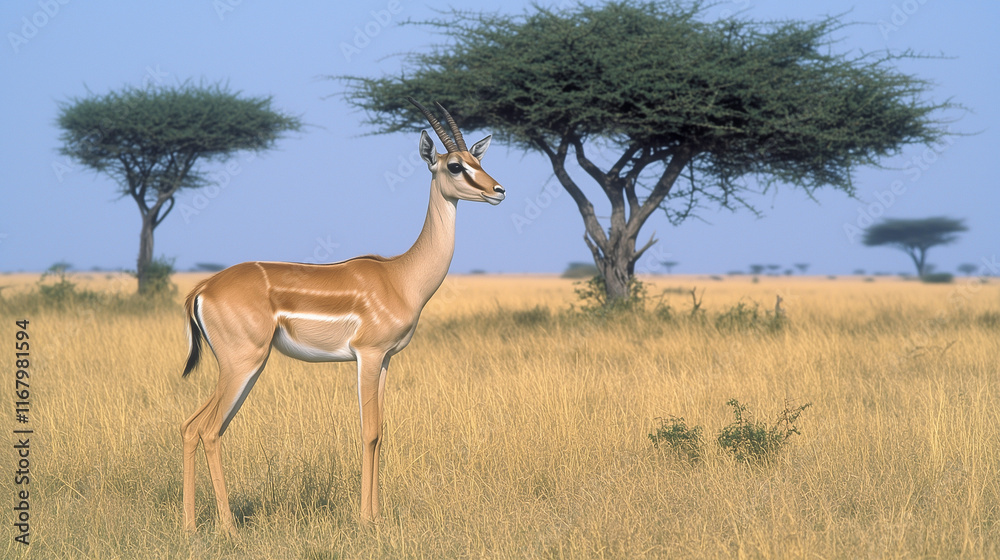 Naklejka premium サバンナ-ガゼル