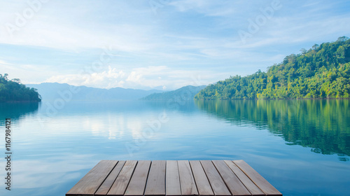 Serene Lake View with Woode...