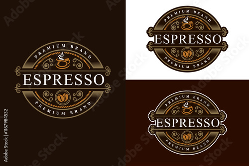 Coffee shop Vintage Style logos design templates