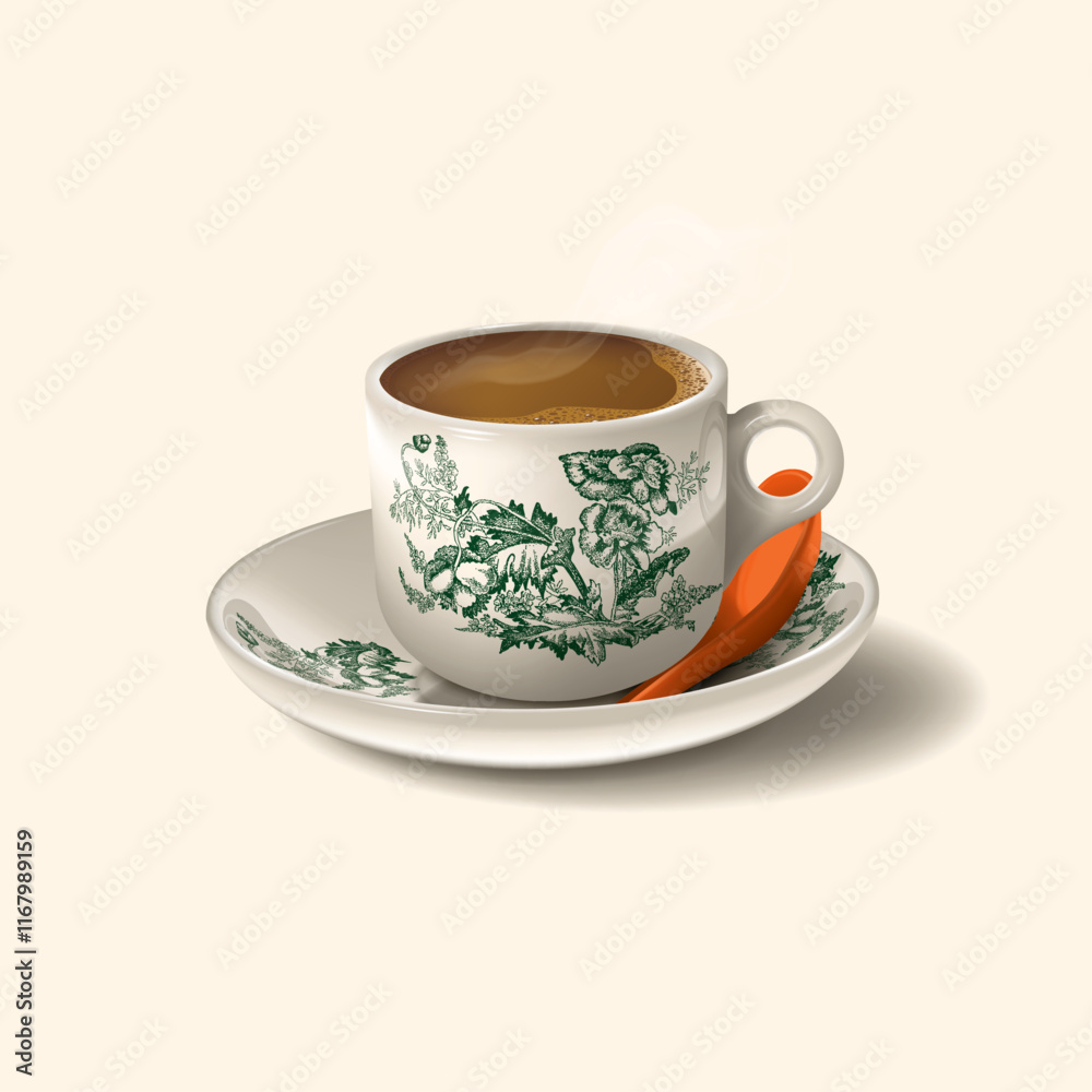 Nanyang Kopitiam Traditional Coffee Cup with Saucer. Nanyang Kopitiam Traditional Coffee Cup with Saucer.