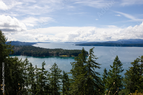 Active Pass, viewed from the Bluffs Park on Galiano Island BC Canada  photo