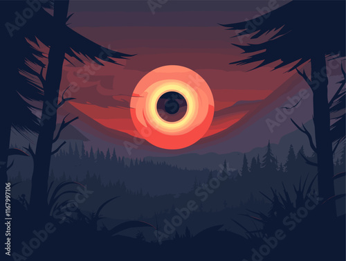 Beast's Eye: Primal Intensity in the Darkness - An Astonishing Digital Masterpiece