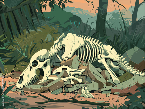 Beast's Feast: A Monstrous Predator's Gruesome Leftovers