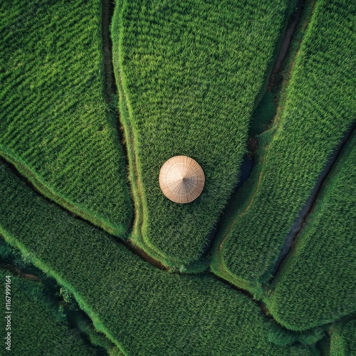 Vibrant rice fields in vietnam aerial view of lush green landscape nature photography serene environment