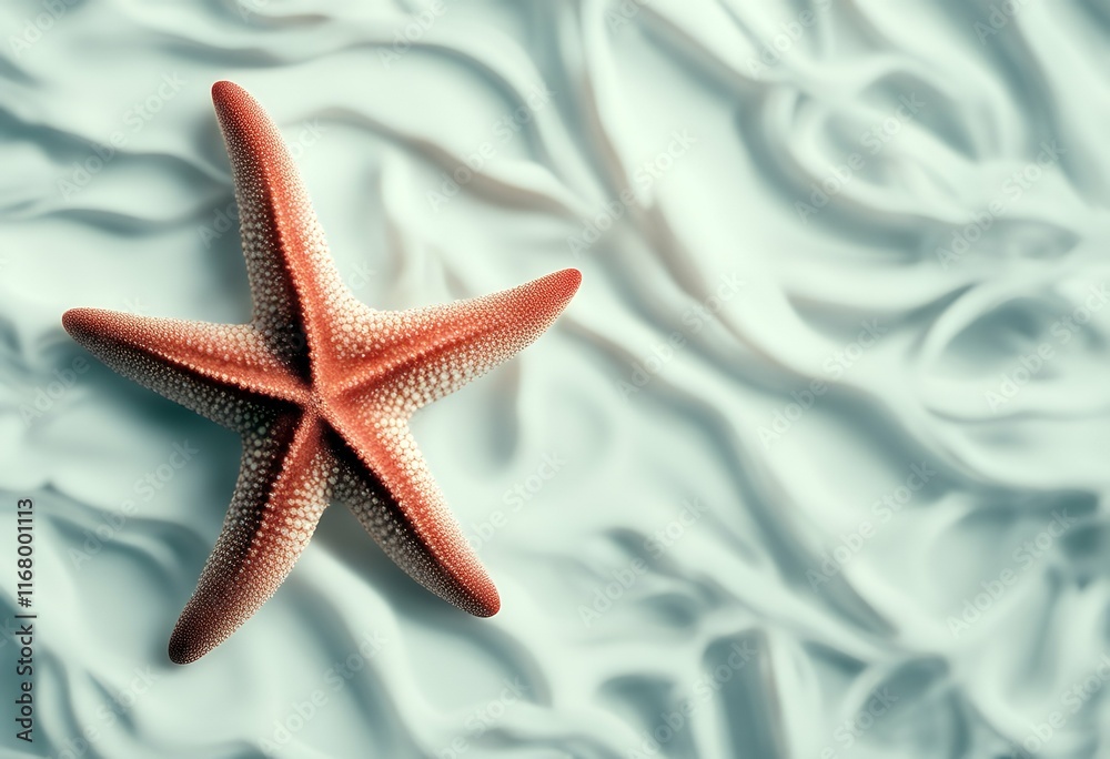 closeup white red white isolated starfish shadows. background closeup white red white isolated starfish shadows. background