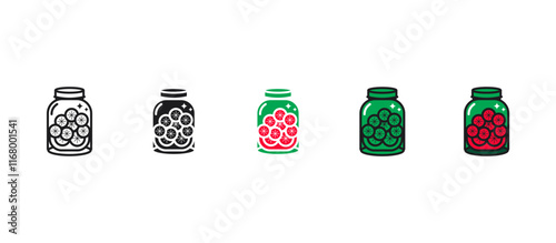Christmas cookie jar icon in a colorful flat style. Perfect for holiday-themed designs, festive decorations, baking projects, greeting cards, and seasonal illustrations.
