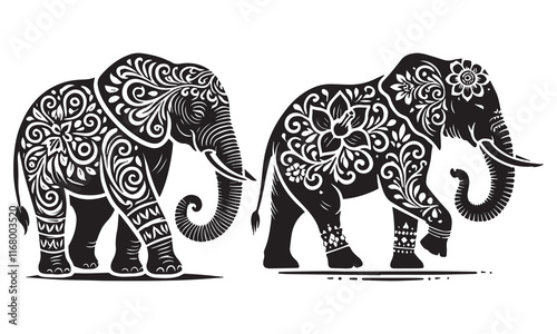 elephant silhouette vector photo