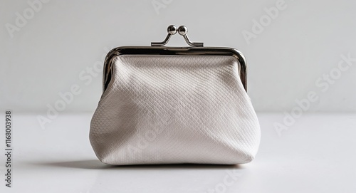 White theme coin purse on plain white background