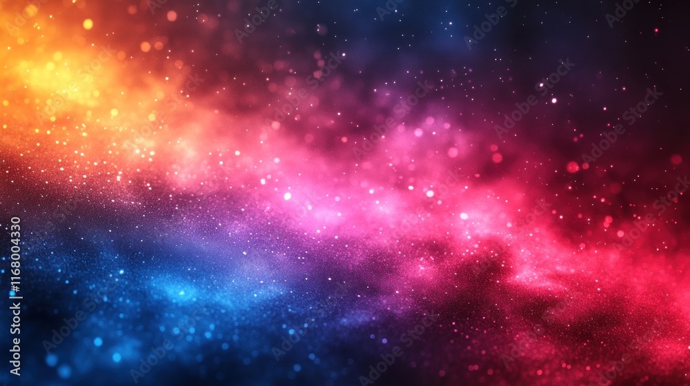 Naklejka premium Vibrant cosmic background with colorful nebula and stars.