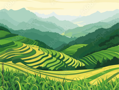 Breathtaking Landscape: Hmong Rice Terraces, Vietnam - A Tapestry of Nature and Culture Woven by Generations