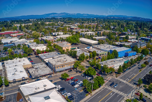 Aerial View of the Portland Suburb of Gresham, Oregon