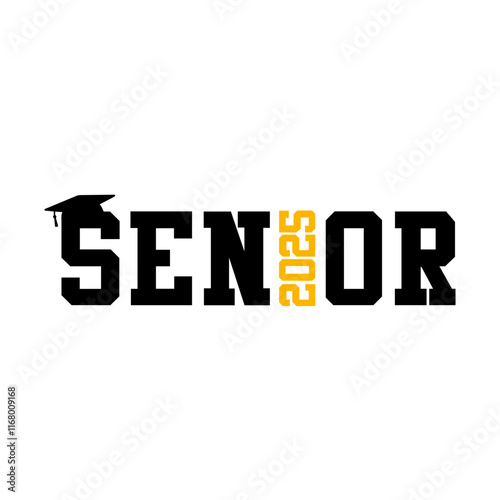 Vector Senior 2025 Illustration on White Background