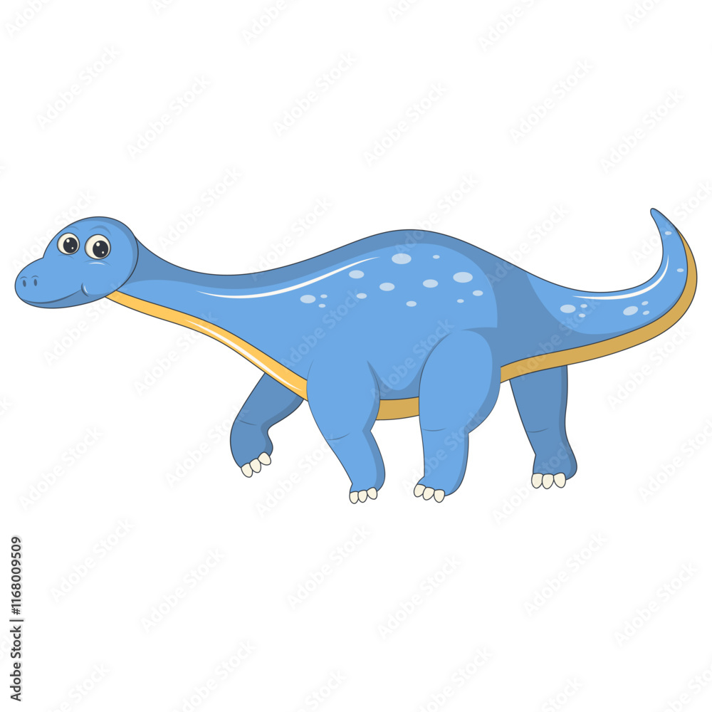 Fototapeta premium Baby Dinosaur Illustration with Cute Cartoon Design. Isolated on White Background. Vector Character