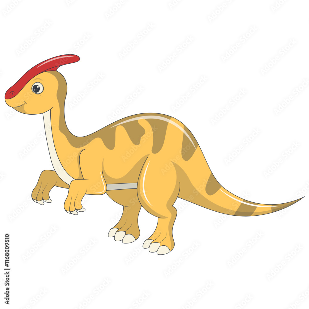 Fototapeta premium Baby Dinosaur Illustration with Cute Cartoon Design. Isolated on White Background. Vector Character