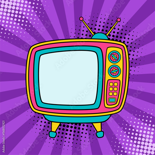 Retro TV vector illustration. Back to the 90s, nostalgic