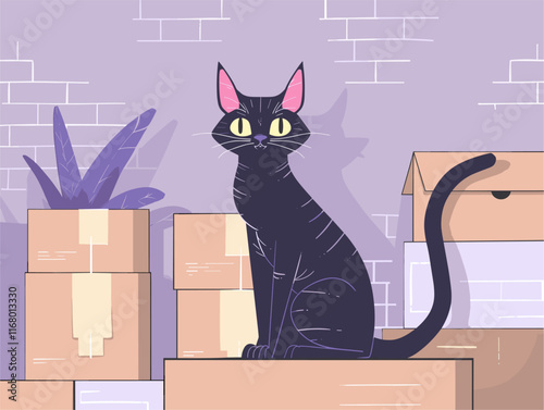 Unique Subscription Boxes for Cat Lovers: A Curated Delight of Feline Essentials, Unveiled in a Vibrant Vector Landscape