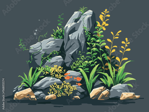 Aquascaping: Underwater Landscapes in Animated Stills
