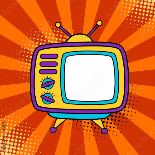 Retro TV vector illustration. Back to the 90s, nostalgic