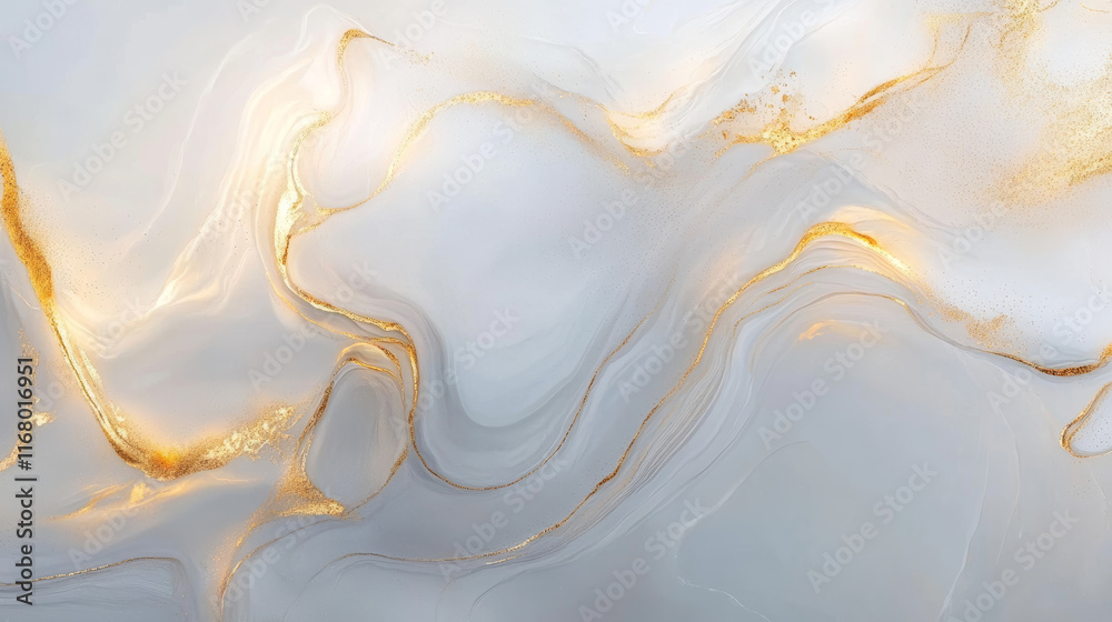 Obraz premium Smooth Marble Surface with Metallic Gold Streaks