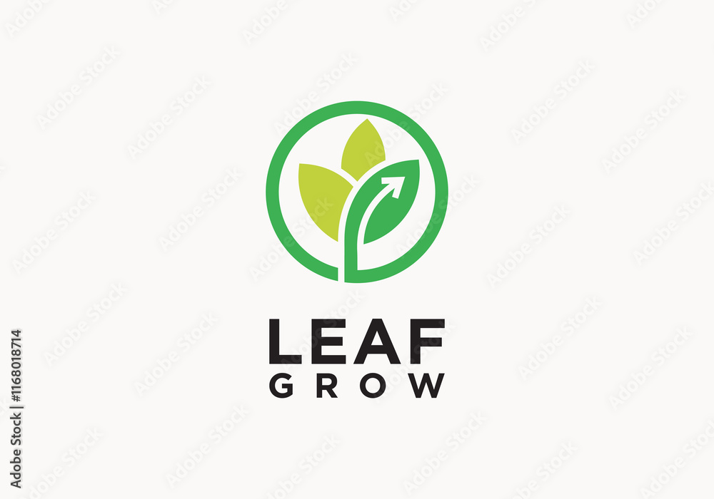 leaf logo with arrow vector. design icon symbol digital growth technology nature leaf logo with arrow vector. design icon symbol digital growth technology nature