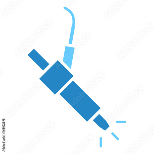 Fuel Injector dual tone blue color icon. use for modern concept, print, UI, UX kit, web and app development. Vector EPS 10, related to car service, auto garage, car spare part.