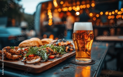 Evening Pint and Gourmet Food Truck Bites: Delicious Al Fresco Dining Experience