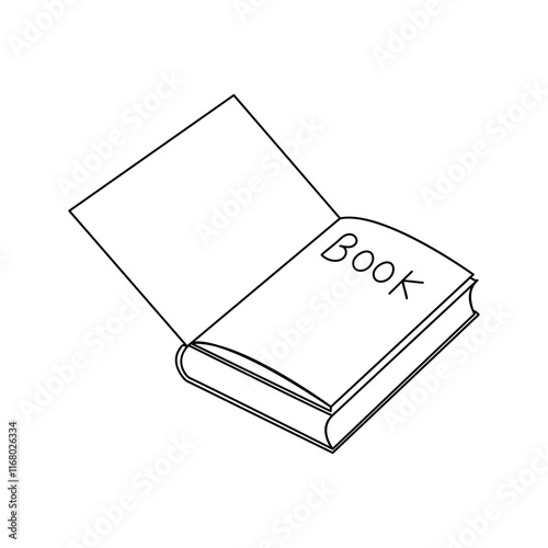 Book single-line art creatively depicts the essence of knowledge and imagination with a simple, continuous line that flows effortlessly.