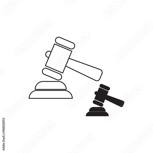 An icon of auction law in modern design style, ready to use vector