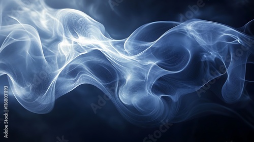 Wallpaper Mural Abstract blue smoke waves on dark background. Torontodigital.ca