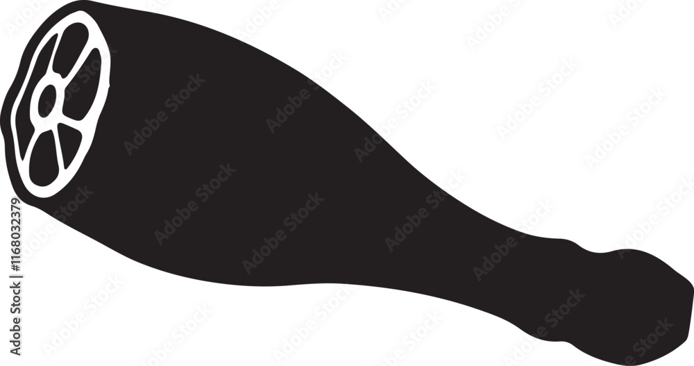 leg of lamb icon silhouette design vector art illustration