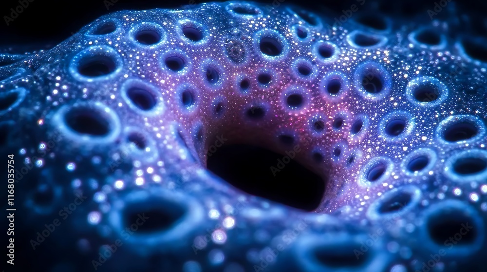 Blue Porous Structure Glowing With Inner Light Blue Porous Structure Glowing With Inner Light